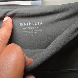 Athleta Elation 7/8 Tights Olive Green Athletic Leggings Womens Size S‎